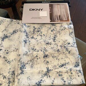DKny Four Promenade Sheer Blue White Gray 50" x 84" Curtain Panels New